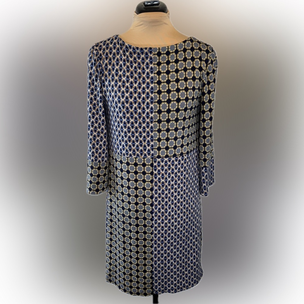 Isaac Mizrahi Blue and Black Patterned Dress
